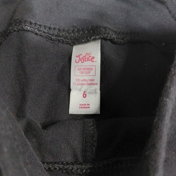 Justice Black Dance Leggings Size 6 - Picture 2 of 7